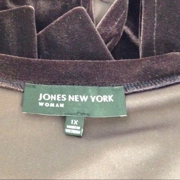 Jones New York Plum Crushed Velvet Top SZ 1X - Picture 5 of 6